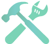 icon of a wrench and hammer.
